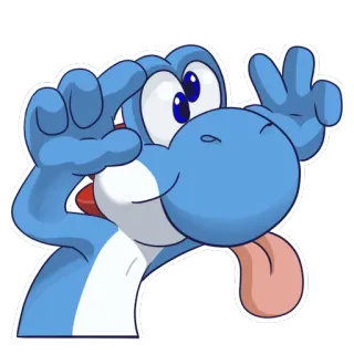 😜 Yoshi โยชิ, นินเทนโด, วิดีโอเกม, การ์ตูน, ตัวละคร telegram sticker