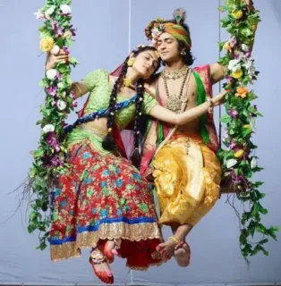 ☘ Radha and Krishna Hinduísmo, Radha, Krishna, espiritual, Cultura indiana telegram sticker