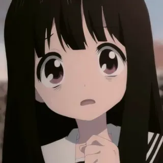 😳 anime, girl, cute, dark hair, big eyes telegram sticker