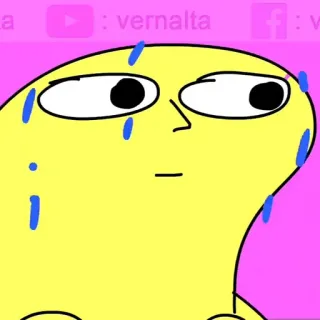 ✨ vernalta cartoon, sweating, nervous, anxious, character, expression, funny whatsapp sticker