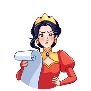📋 queen, crown, princess, royal, woman, cartoon telegram sticker