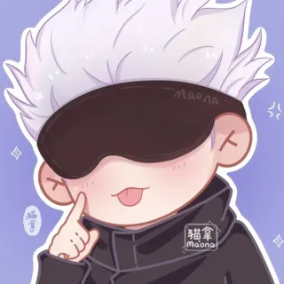 ©️ Gojo Satoru Jujutsu Kaisen Maona アニメ, マンガ, 五条悟, 呪術廻戦, キャラクター, ファンアート, ステッカー whatsapp sticker