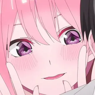 🦊 Anime, Manga, Pelo rosa, Linda, Chica, Sonrojo telegram sticker