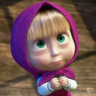 😕 Masha Masha and the Bear cartoon, meisje, schattig, animatie, kind telegram sticker