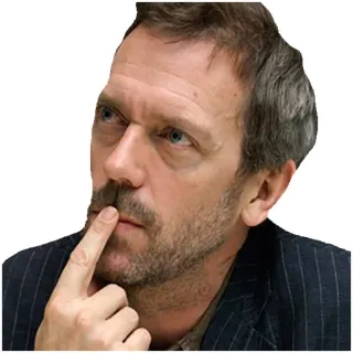 😐 House House MD 의사, 생각하는, 의료, TV 시리즈, 휴 로리 telegram sticker