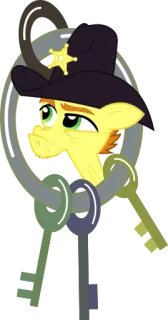 🔐 cartoon, sheriff, pony, hat, western, funny, yellow telegram sticker
