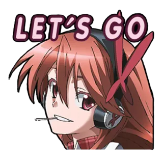 😁 LET'S GO anime, girl, lets go, sticker telegram sticker