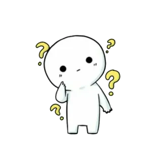 😯 question, thinking, cute, cartoon, expression, confused, emotion telegram sticker