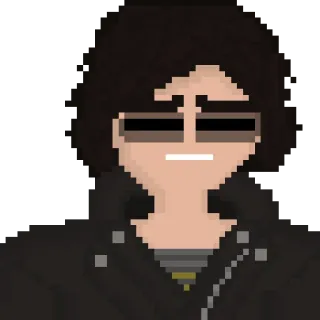 😔 Pixel art, Kacamata hitam, Orang, Avatar, Jaket whatsapp sticker
