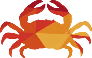 🤪 kepiting, binatang, geometris, poligon, makanan laut telegram sticker