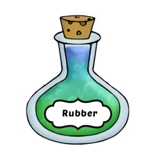 🍹 Rubber potion, rubber, bottle, liquid, science, chemistry, flask telegram sticker