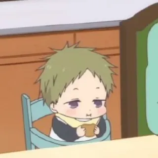 🥺 anime, baby, cute, eating, child, cartoon telegram sticker