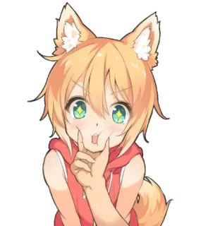 😯 Anime, Kawaii, Renard, Mignon, Personnage, Illustration telegram sticker
