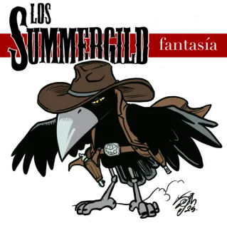 🔫 LOS SUMMERGILD fantasía Вестерн, Ворон, Фэнтези, Мультфильм, Птица, Ковбой telegram sticker