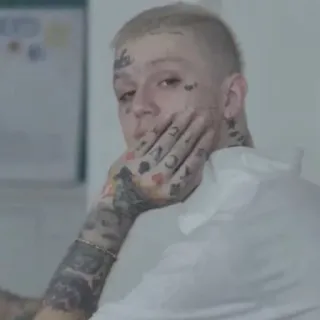 💙 Lil Peep Lil Peep, นักดนตรี, สัก, ภาพเหมือน, อีโมแร็ป, แร็ปเปอร์ telegram sticker