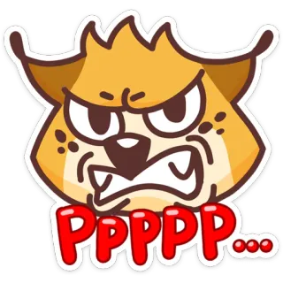 😠 PPPPP... Cartoon, Luchs, Wütend, Tier, Ausdruck, Frustration telegram sticker