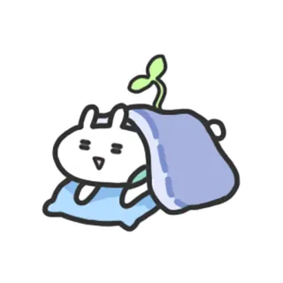💤 bunny, sleeping, cute, pillow, blanket, animal, cartoon telegram sticker