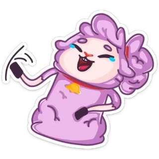 😂 mouton, sticker, drôle, rire, dessin animé, animal, mignon telegram sticker