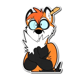 😱 volpe, furry, cartone animato, occhiali, animale, antropomorfo telegram sticker