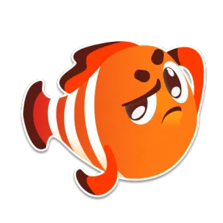 🤔 рыба, наклейка, оранжевый, мультик, грустный telegram sticker