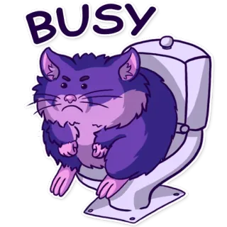 ⛔ BUSY Хомяк, Туалет, Занятый, Животное, Мультфильм, Смешной telegram sticker
