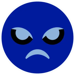 😠 bravo, emoji, azul, rosto, chateado, zangado telegram sticker
