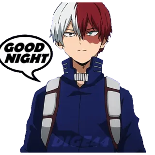 🛌 Shoto Todoroki My Hero Academia GOOD NIGHT Anime, Charakter, Gute Nacht, Shoto Todoroki, My Hero Academia telegram sticker