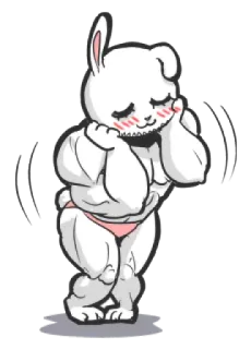 💞 Hase, Muskel, süß, Tier, Kaninchen, stark whatsapp sticker