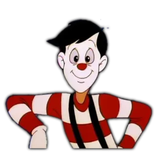 😶 cartone animato, pagliaccio, rosso, bianco, illustrazione, personaggio telegram sticker