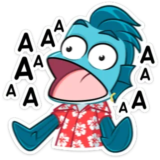 😲 A 漫画, 魚, 表情, びっくり, 面白い, キャラクター telegram sticker