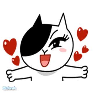 💌 แมว, การ์ตูน, คาวาอิ, น่ารัก, สติกเกอร์ telegram sticker