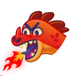 😡 ドラゴン, 怒り, 火, モンスター, 漫画, 頭 telegram sticker