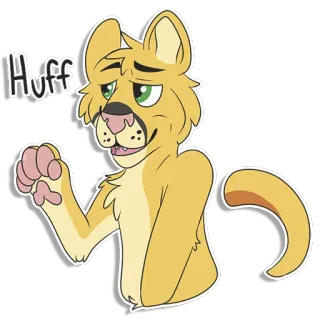😘 Huff 卡通, 动物, 兽人, 猫, 呼哧, 表情 telegram sticker