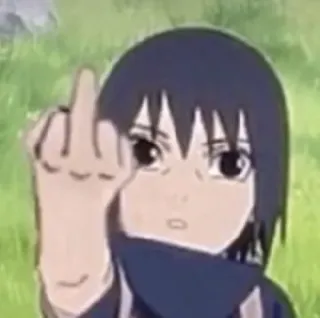 😎 Itachi Uchiha Naruto итачи учиха, наруто, аниме, средний палец, оскорбительный жест telegram sticker