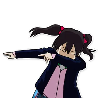 😏 Dab, Anime, Schulmädchen, Pose, Spaß telegram sticker