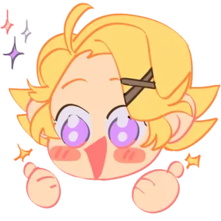 👍 Anime, Dibujos animados, Lindo, Brillo, Feliz, Emoji telegram sticker