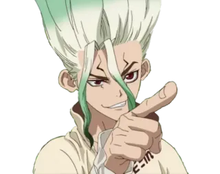 👆 Ishigami Senku Dr. Stone อนิเมะ, ตัวละคร, Dr. Stone, อิชิงามิ เซ็นคู, วิทยาศาสตร์, ตลก telegram sticker