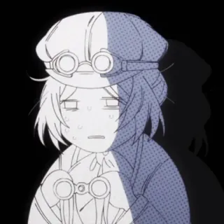 🩸 anime, character, drawing, goggles, sketch whatsapp sticker