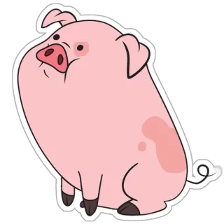 😯 Waddles Gravity Falls pig, cartoon, animal, cute, Waddles, Gravity Falls telegram sticker