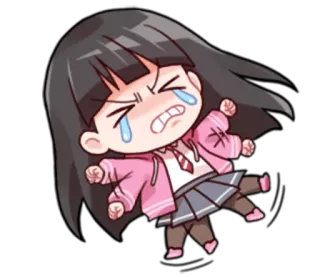 😣 Аниме, Грустный, Плачущий, Девушка, Мультфильм, Эмоциональный telegram sticker