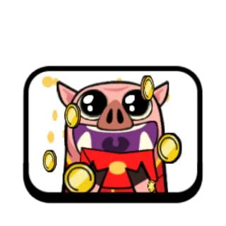 🤑 pig, coins, cute, cartoon, kawaii telegram sticker