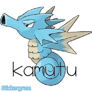 😤 kamutu, Stickergram Seepferdchen, Pokémon, Aufkleber, Cartoon, Meerestier, Wasser-Typ whatsapp sticker