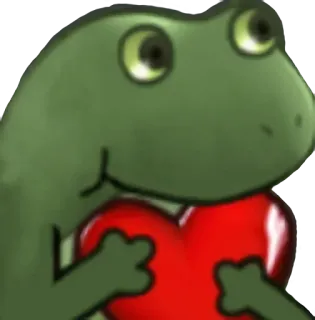 ❤️ frog, heart, love, cute, animal telegram sticker