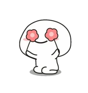☁ Cartoon, Süß, Blume, Augen, Glücklich telegram sticker