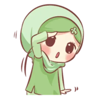 👮 kreskówka, hidżab, muzułmanka, dziewczyna, słodkie, postać telegram sticker