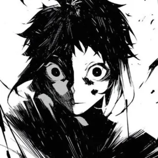 🕷 Anime, Manga, Bianco e nero, Personaggio, Illustrazione telegram sticker