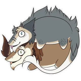🥔 animal, dog, cute, sticker, friendly, cartoon, illustration telegram sticker