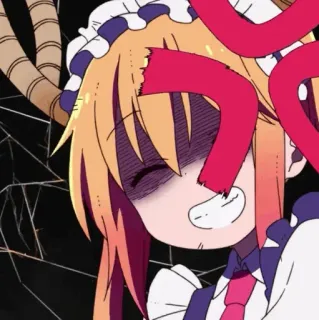 💈 Tohru Miss Kobayashi's Dragon Maid Anime, Enojado, Dragón, Sirvienta, Tohru, Miss Kobayashi's Dragon Maid telegram sticker