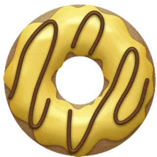 🍩 donut, comida, postre, dulce, pastelería, amarillo, chocolate telegram sticker