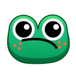 ☹️ żaba, smutny, emoji, zielony, słodki telegram sticker
